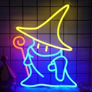 Final Fantasy Black Mage Neon Sign Night Light Room Wall Decor
